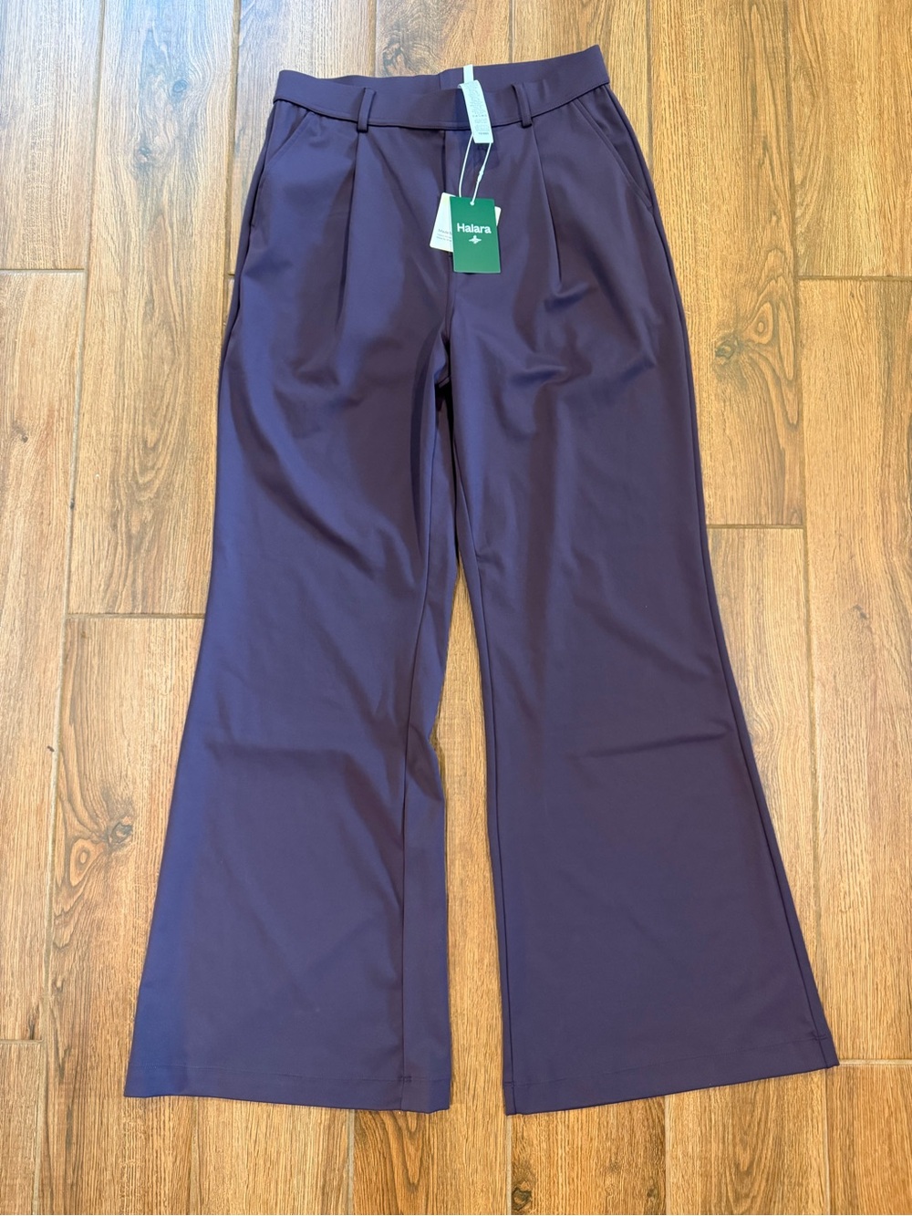 Halara Women’s Purple Wide-Leg Pull On Pants Pockets Size M Tall
